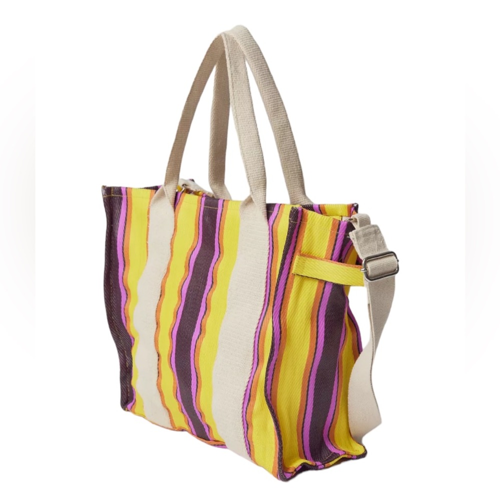 URBAN OUTFITTERS BDG Serena Mesh Tote Bag with Removable Strap Yellow/Multi